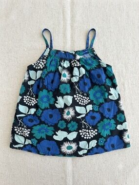 Marimekko Girls Floral Camisole in Navy, Blue & Teal